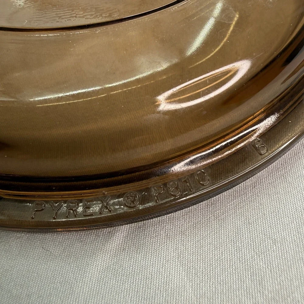 Vintage Pyrex Vision Amber Glass Replacement Lid P-81-C Round Brown 6 inch Cover